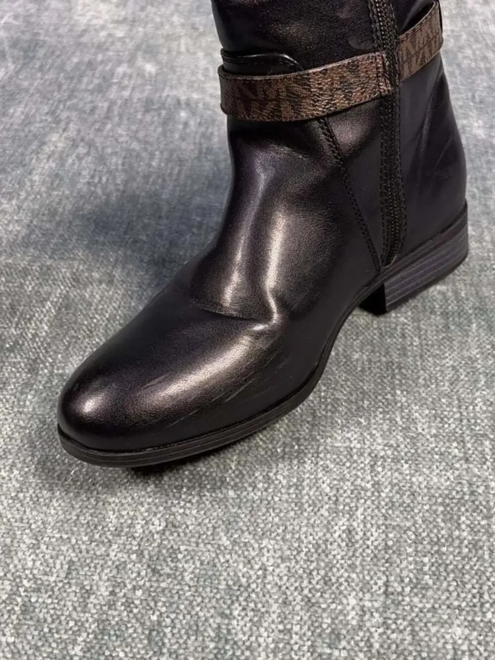 Michael Kors Riding Boots Tall Shaft Finley Bransyn Logo Detail Size 5
